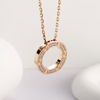 [Triumph Jewelry]LOVE NECKLACE 16MM  FULL DIAMOND