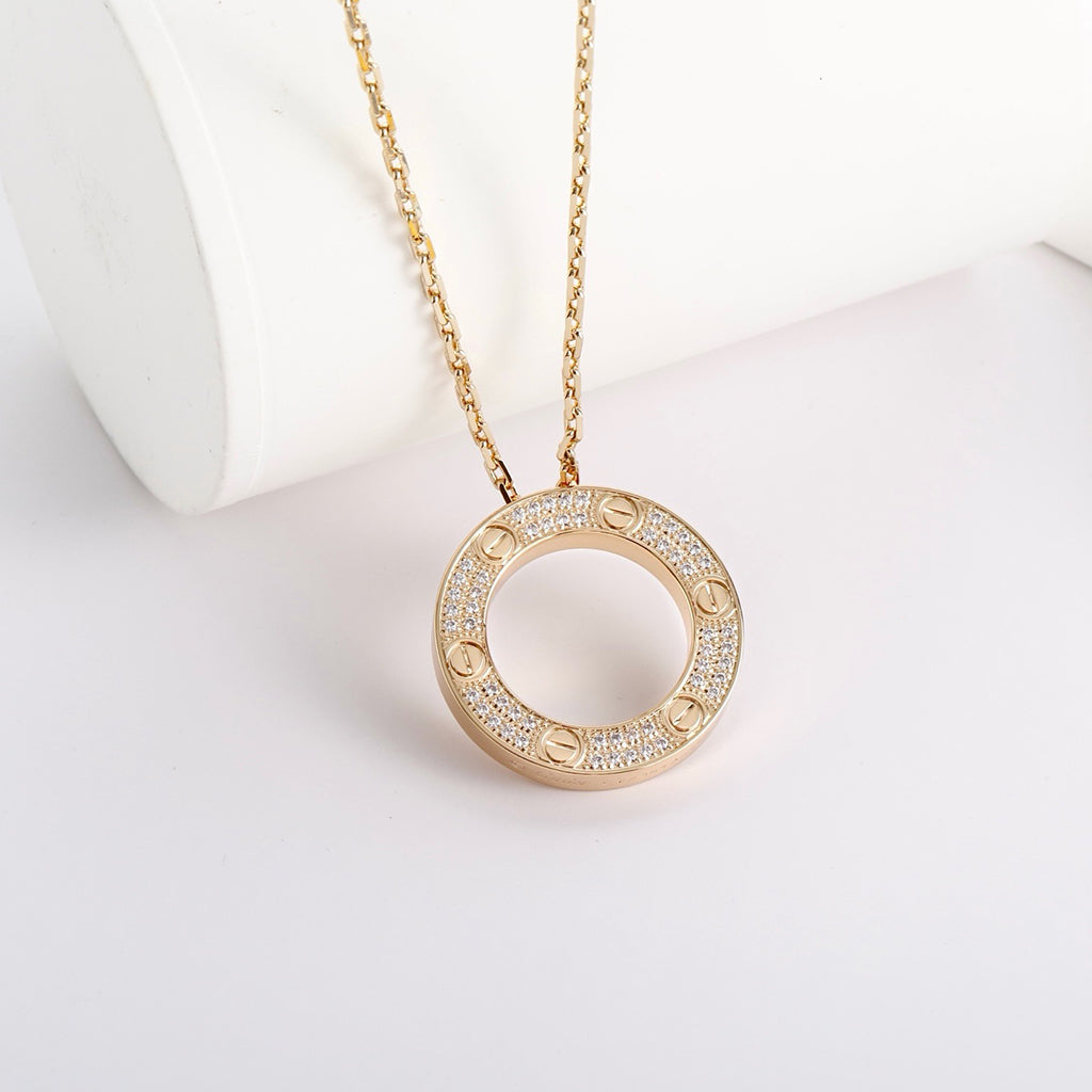 [Triumph Jewelry]LOVE NECKLACE 16MM  FULL DIAMOND