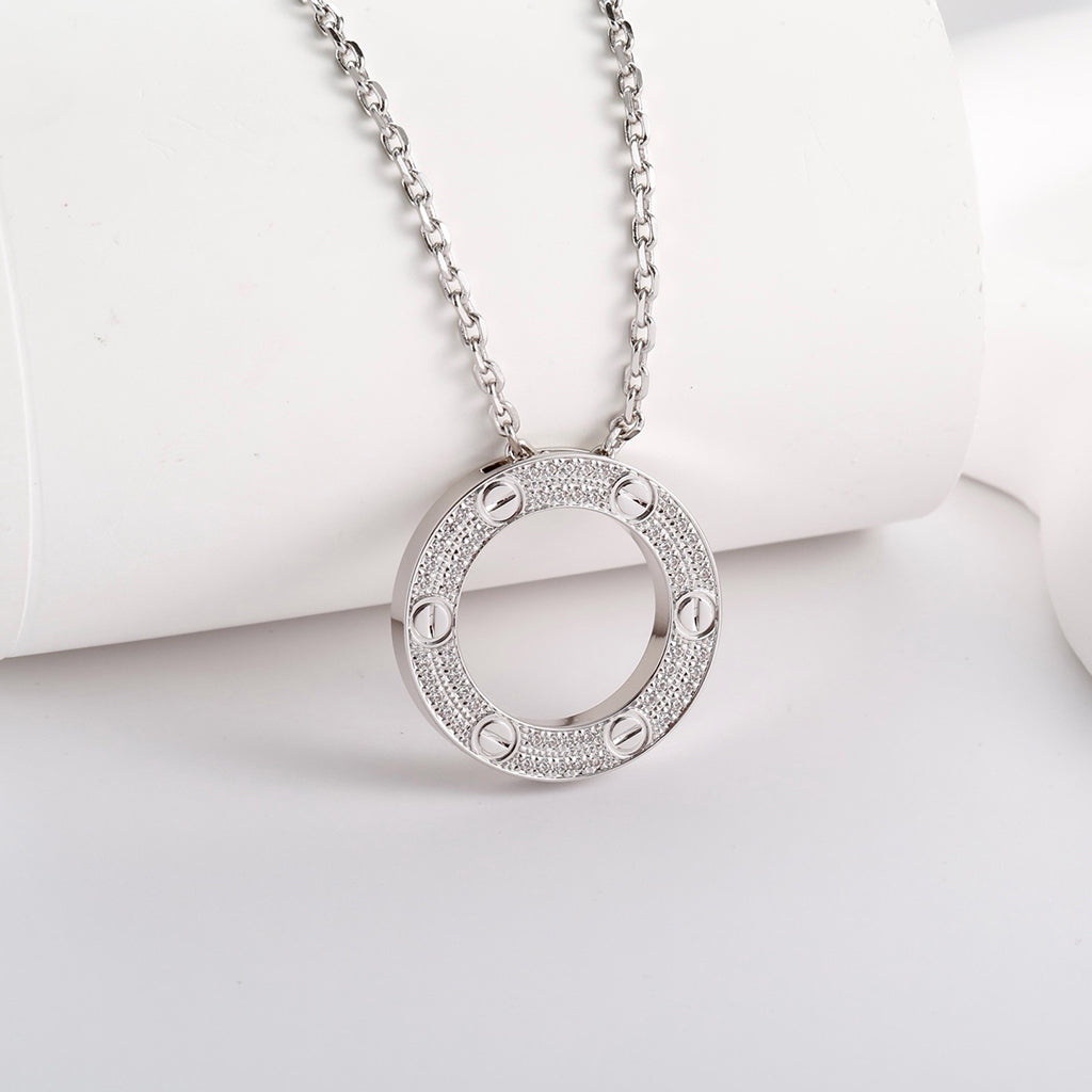 [Triumph Jewelry]LOVE NECKLACE 16MM  FULL DIAMOND