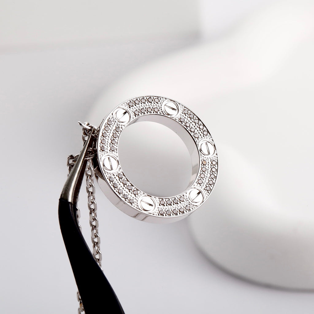 [Triumph Jewelry]LOVE NECKLACE 16MM  FULL DIAMOND