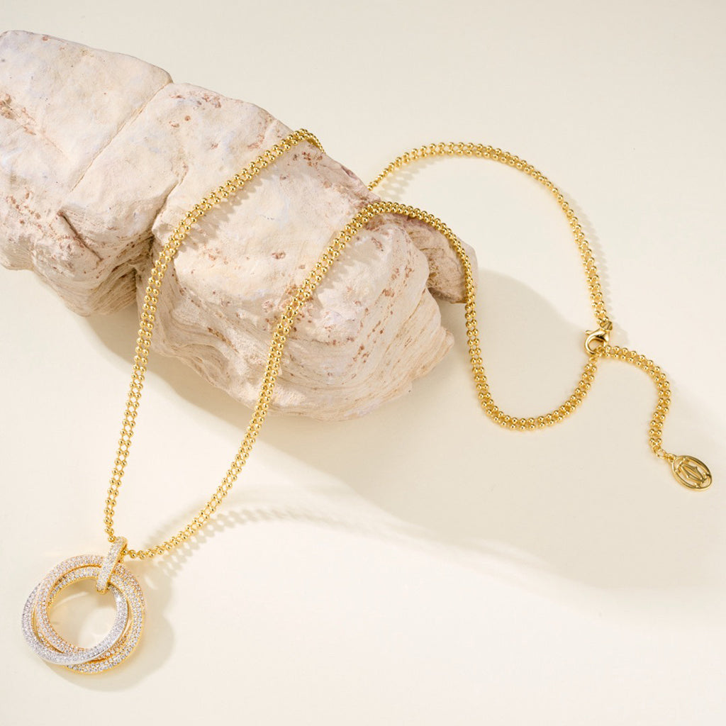 [Triumph Jewelry]TRINITY LARGE FULL DIAMOND  NECKLACE