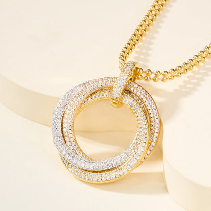 [Triumph Jewelry]TRINITY LARGE FULL DIAMOND  NECKLACE