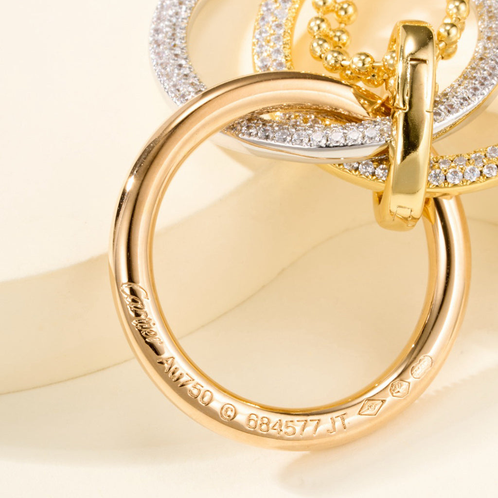 [Triumph Jewelry]TRINITY LARGE FULL DIAMOND  NECKLACE