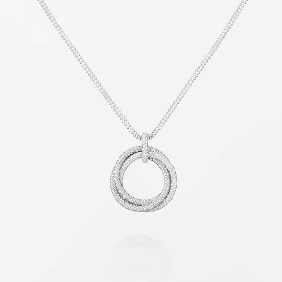 [Triumph Jewelry]TRINITY LARGE FULL DIAMOND  NECKLACE