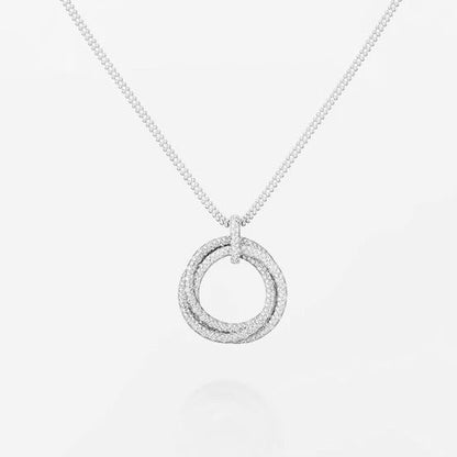 [Triumph Jewelry]TRINITY LARGE FULL DIAMOND  NECKLACE