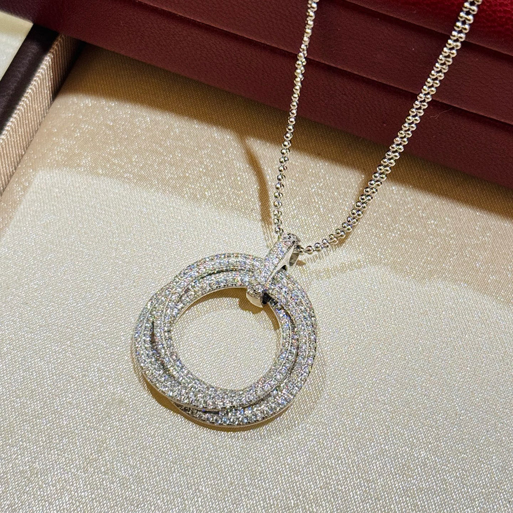 [Triumph Jewelry]TRINITY LARGE FULL DIAMOND  NECKLACE