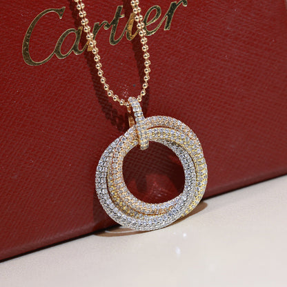 [Triumph Jewelry]TRINITY LARGE FULL DIAMOND  NECKLACE