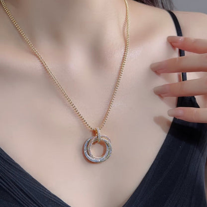 [Triumph Jewelry]TRINITY LARGE FULL DIAMOND  NECKLACE