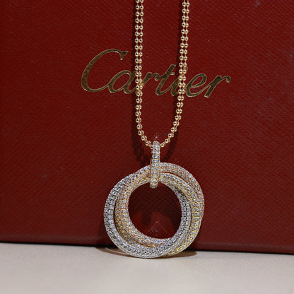[Triumph Jewelry]TRINITY LARGE FULL DIAMOND  NECKLACE