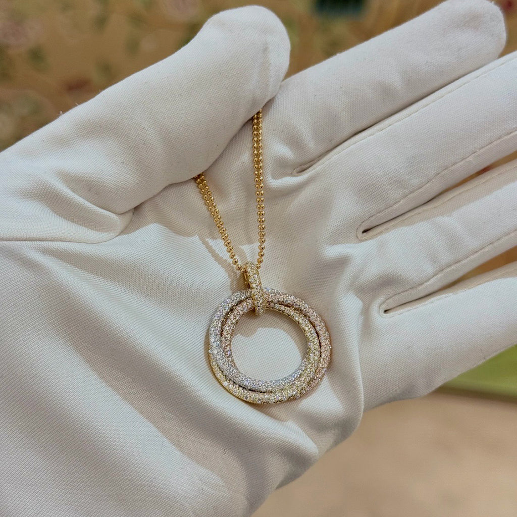 [Triumph Jewelry]TRINITY LARGE FULL DIAMOND  NECKLACE