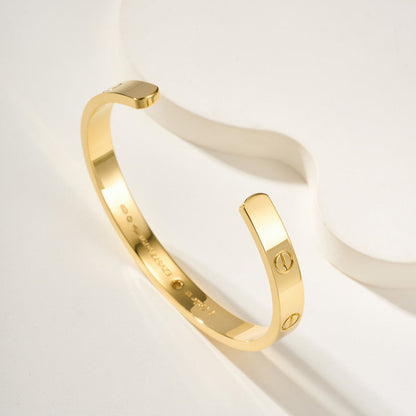 [Triumph Jewelry]LOVE BRACELET 6.1MM 1 DIAMOND OPEN CUFF