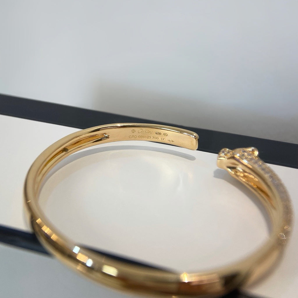 [Triumph Jewelry]PANTHERE HALF DIAMOND OPEN BRACELET
