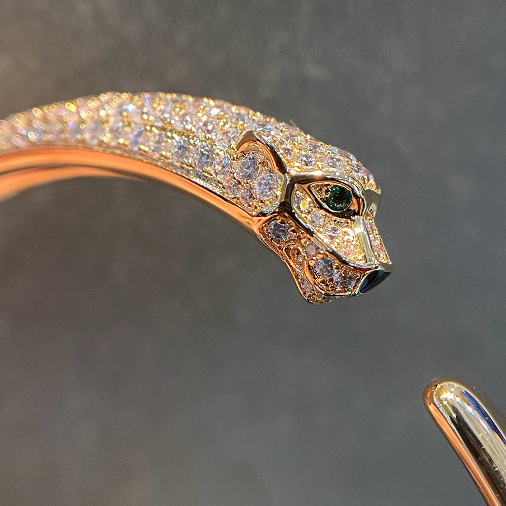 [Triumph Jewelry]PANTHERE HALF DIAMOND OPEN BRACELET