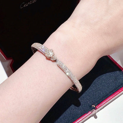 [Triumph Jewelry]PANTHERE FULL DIAMOND OPEN BRACELET