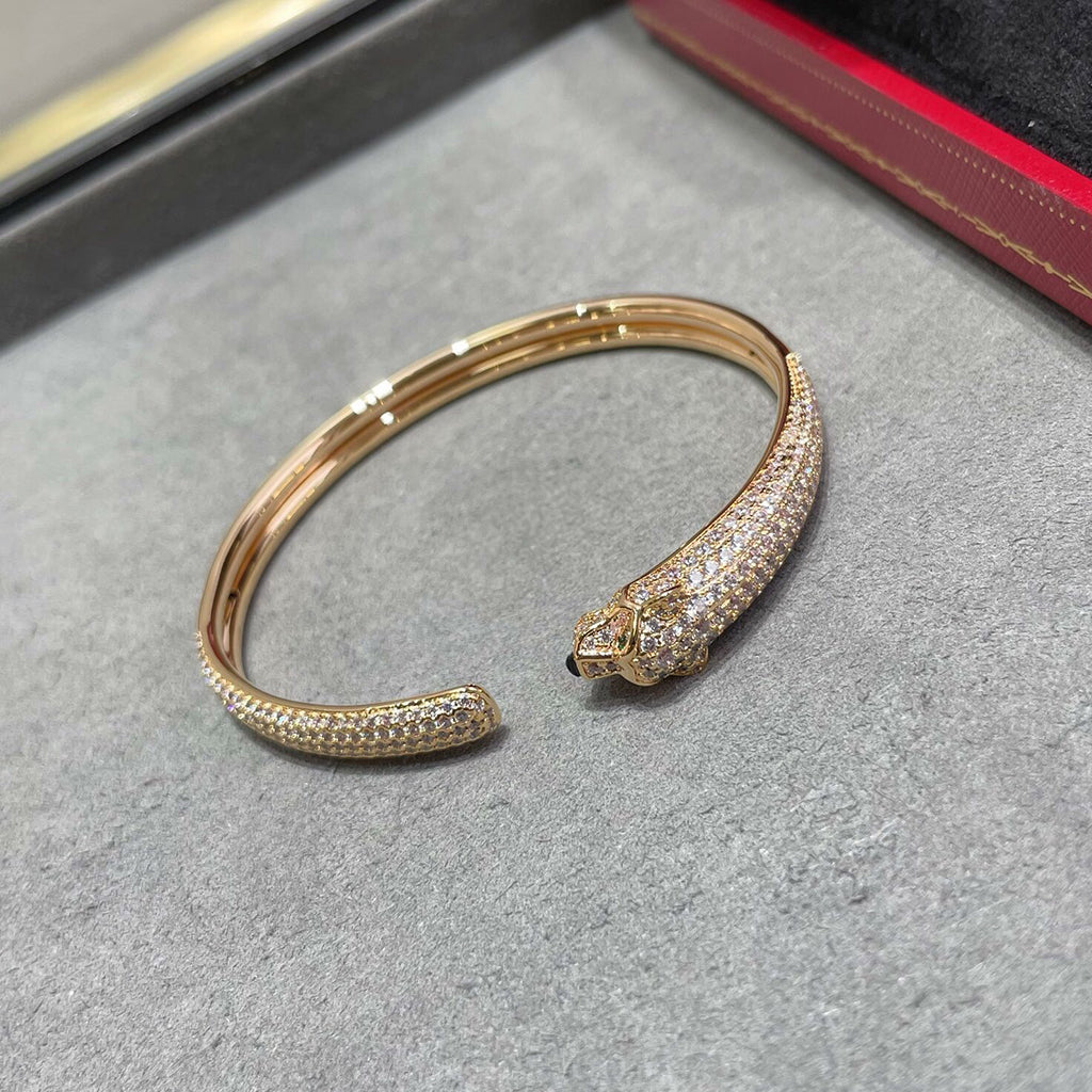 [Triumph Jewelry]PANTHERE FULL DIAMOND OPEN BRACELET