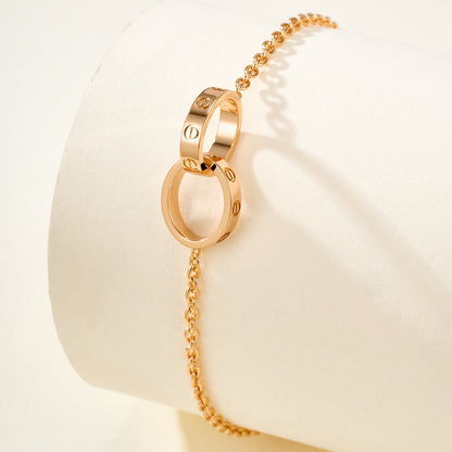 [Triumph Jewelry]LOVE BRACELET DOUBLE RING
