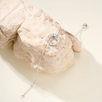 [Triumph Jewelry]LOVE DOUBLE RING FULL DIAMOND BRACELET