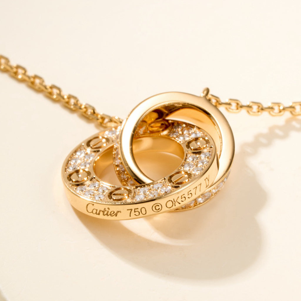 [Triumph Jewelry]LOVE DOUBLE RING FULL DIAMOND BRACELET