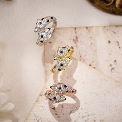 [Triumph Jewelry]PANTHERE DOUBLE HEADED FULL DIAMOND  RING