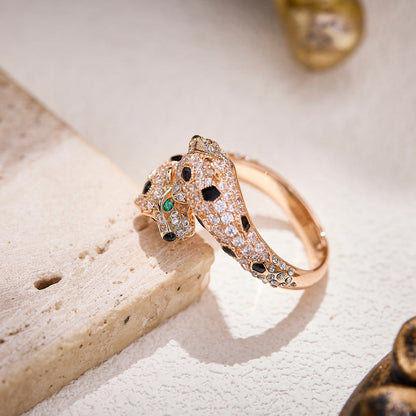 [Triumph Jewelry]PANTHERE DOUBLE HEADED FULL DIAMOND  RING
