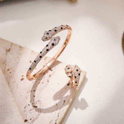 [Triumph Jewelry]PANTHERE DOUBLE HEADED FULL DIAMOND  RING