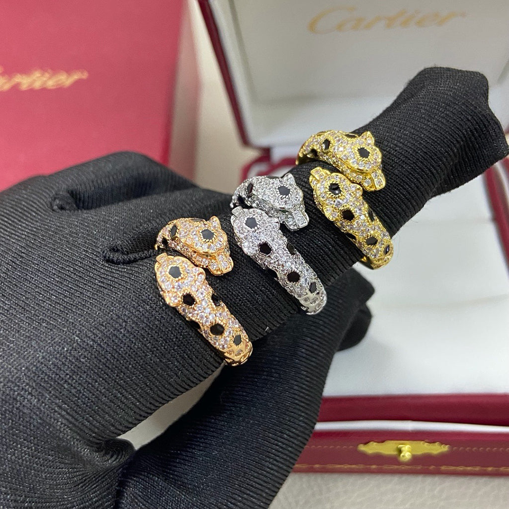 [Triumph Jewelry]PANTHERE DOUBLE HEADED FULL DIAMOND  RING