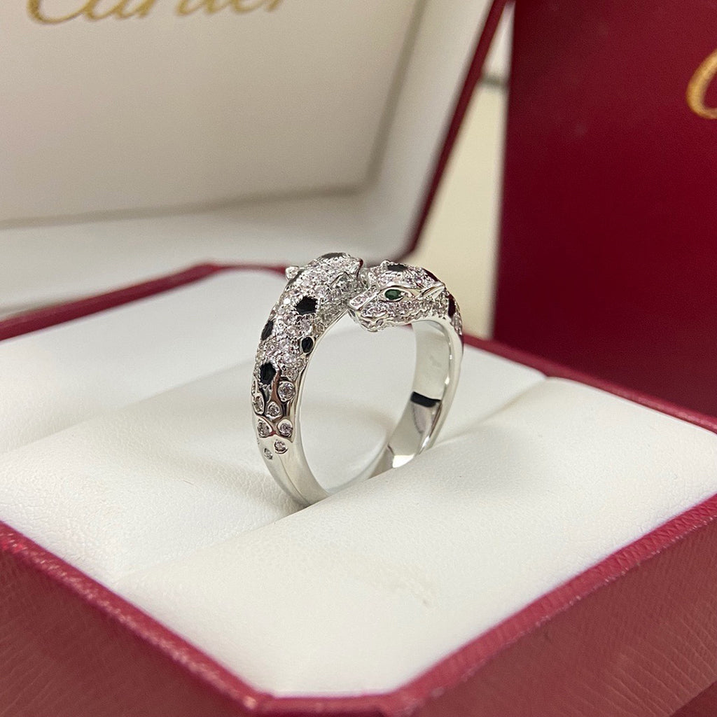 [Triumph Jewelry]PANTHERE DOUBLE HEADED FULL DIAMOND  RING