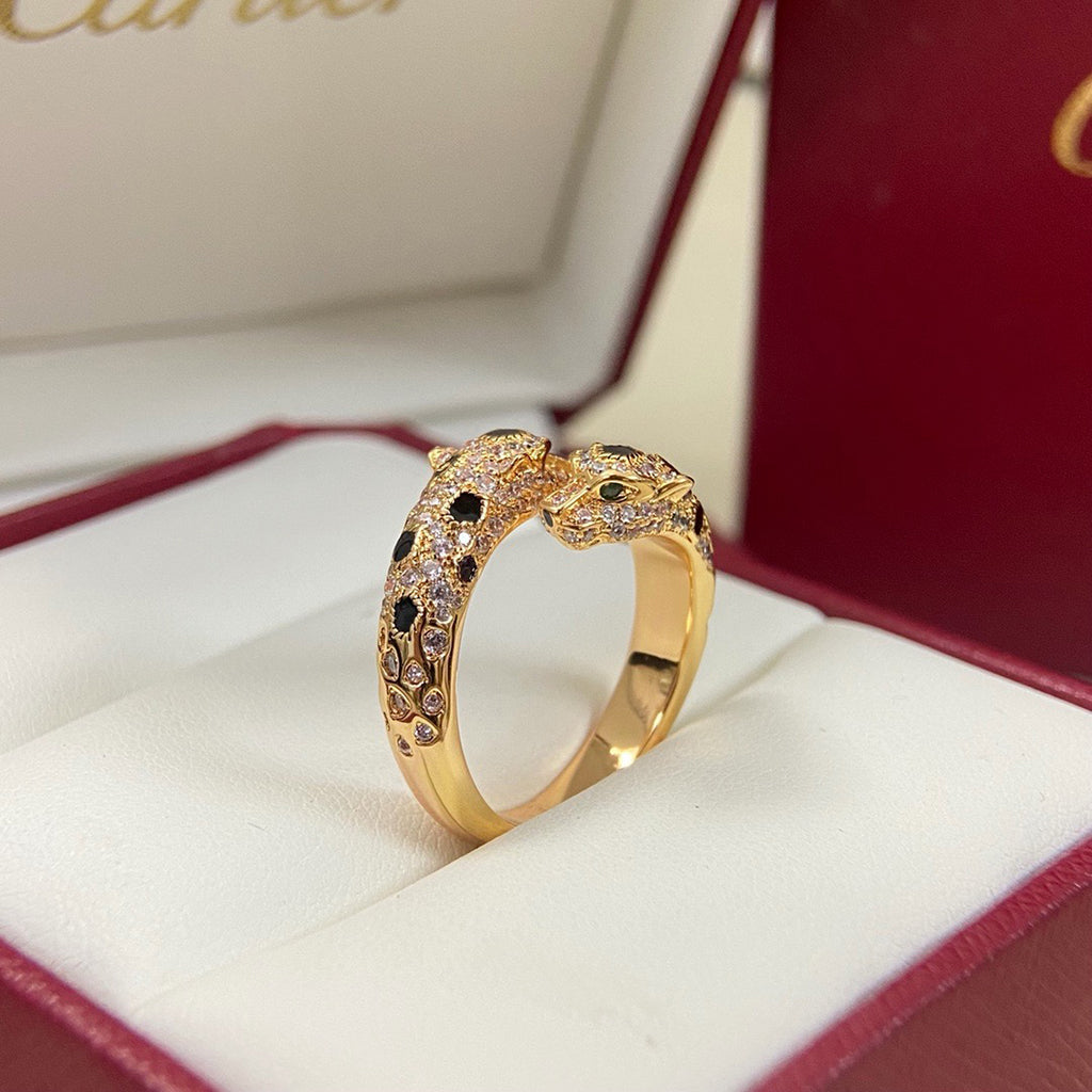 [Triumph Jewelry]PANTHERE DOUBLE HEADED FULL DIAMOND  RING