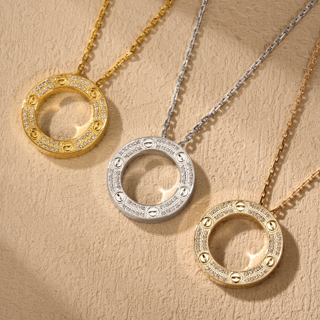 [Triumph Jewelry]LOVE NECKLACE 16MM  FULL DIAMOND