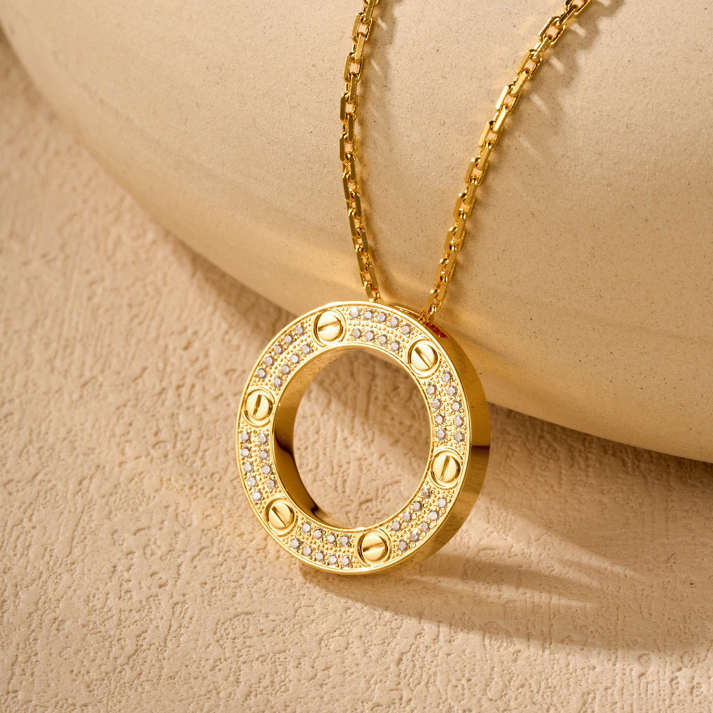 [Triumph Jewelry]LOVE NECKLACE 16MM  FULL DIAMOND