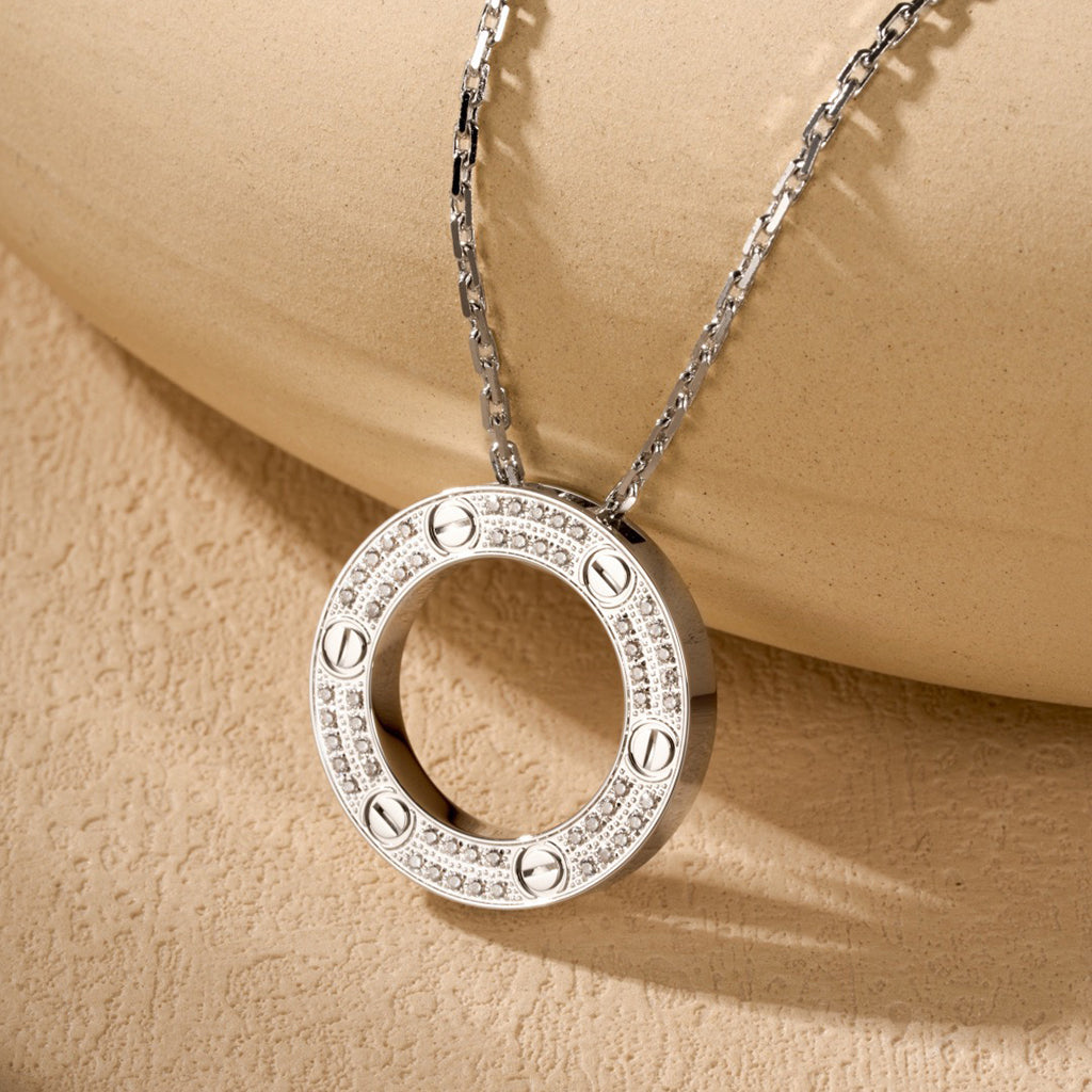[Triumph Jewelry]LOVE NECKLACE 16MM  FULL DIAMOND