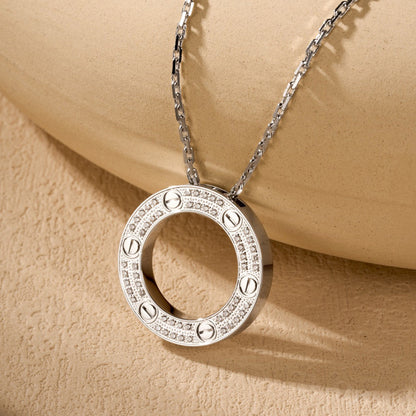 [Triumph Jewelry]LOVE NECKLACE 16MM  FULL DIAMOND