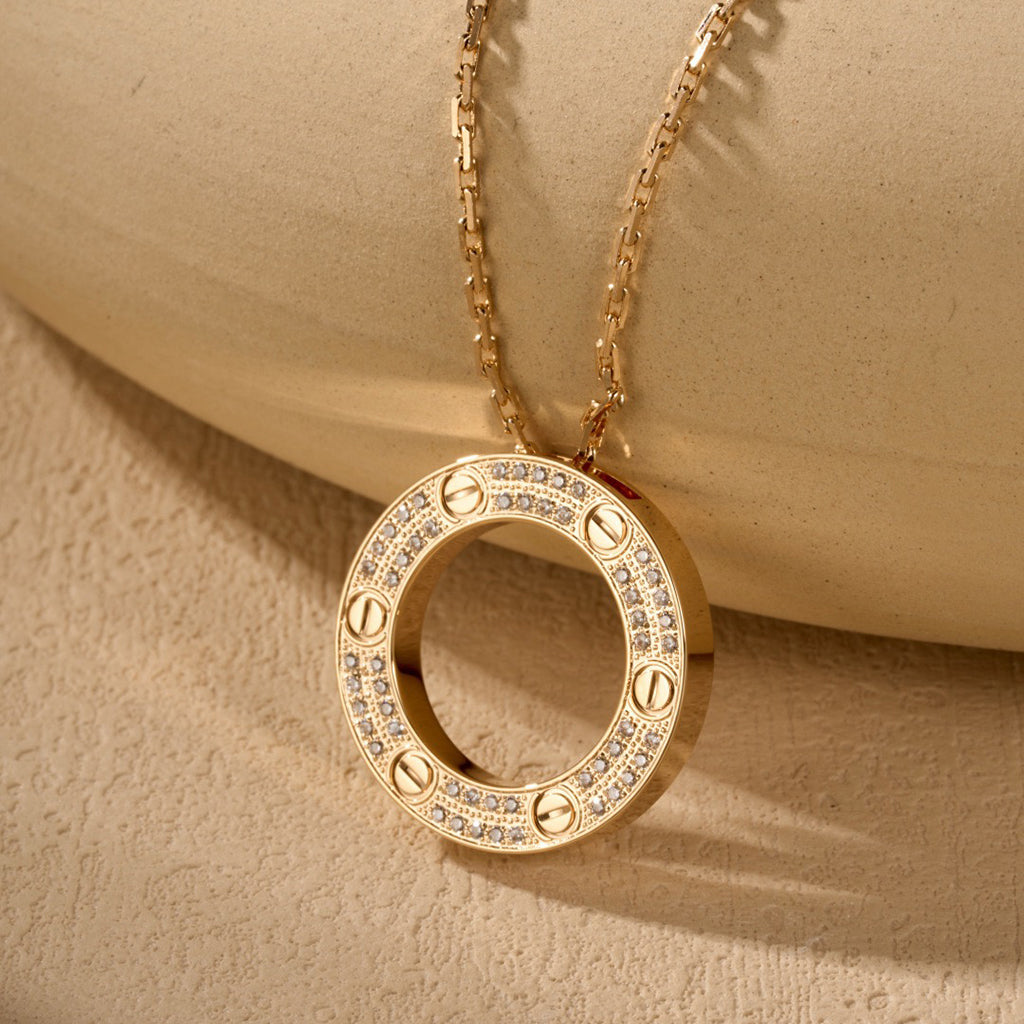 [Triumph Jewelry]LOVE NECKLACE 16MM  FULL DIAMOND