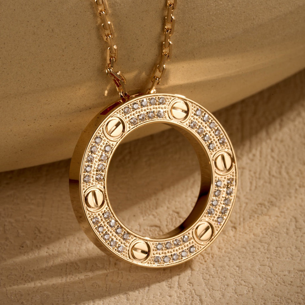 [Triumph Jewelry]LOVE NECKLACE 16MM  FULL DIAMOND