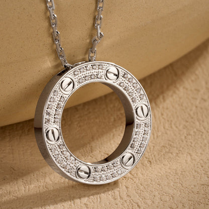 [Triumph Jewelry]LOVE NECKLACE 16MM  FULL DIAMOND