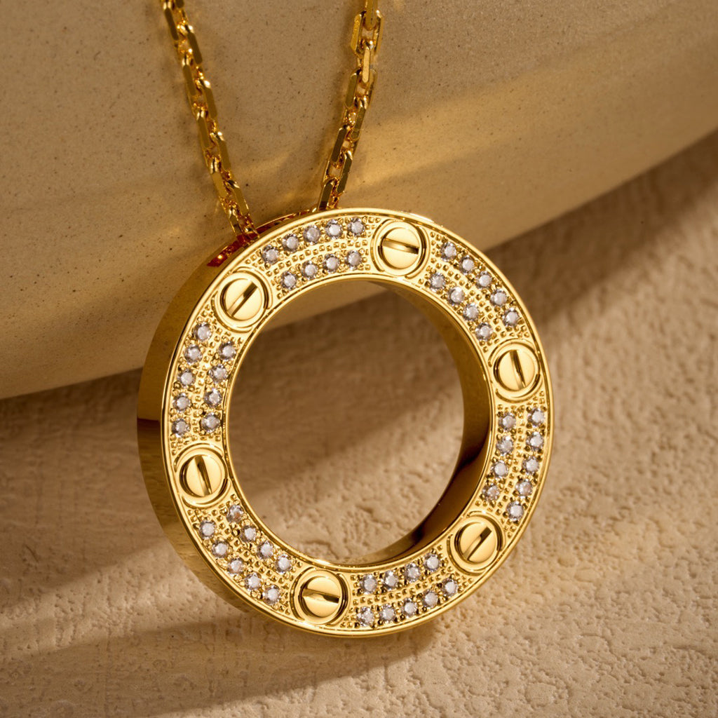 [Triumph Jewelry]LOVE NECKLACE 16MM  FULL DIAMOND