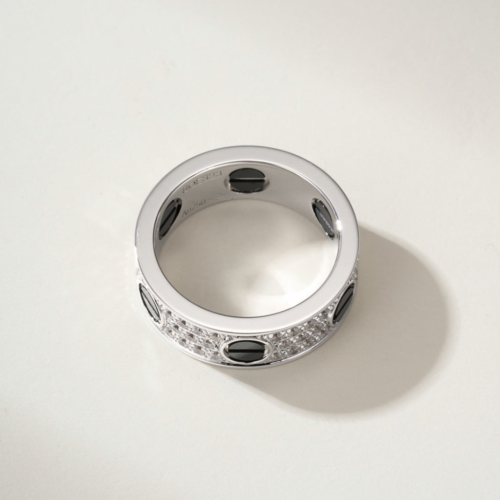 [Triumph Jewelry]LOVE RING 5.5MM DIAMONDS PAVED CERAMIC