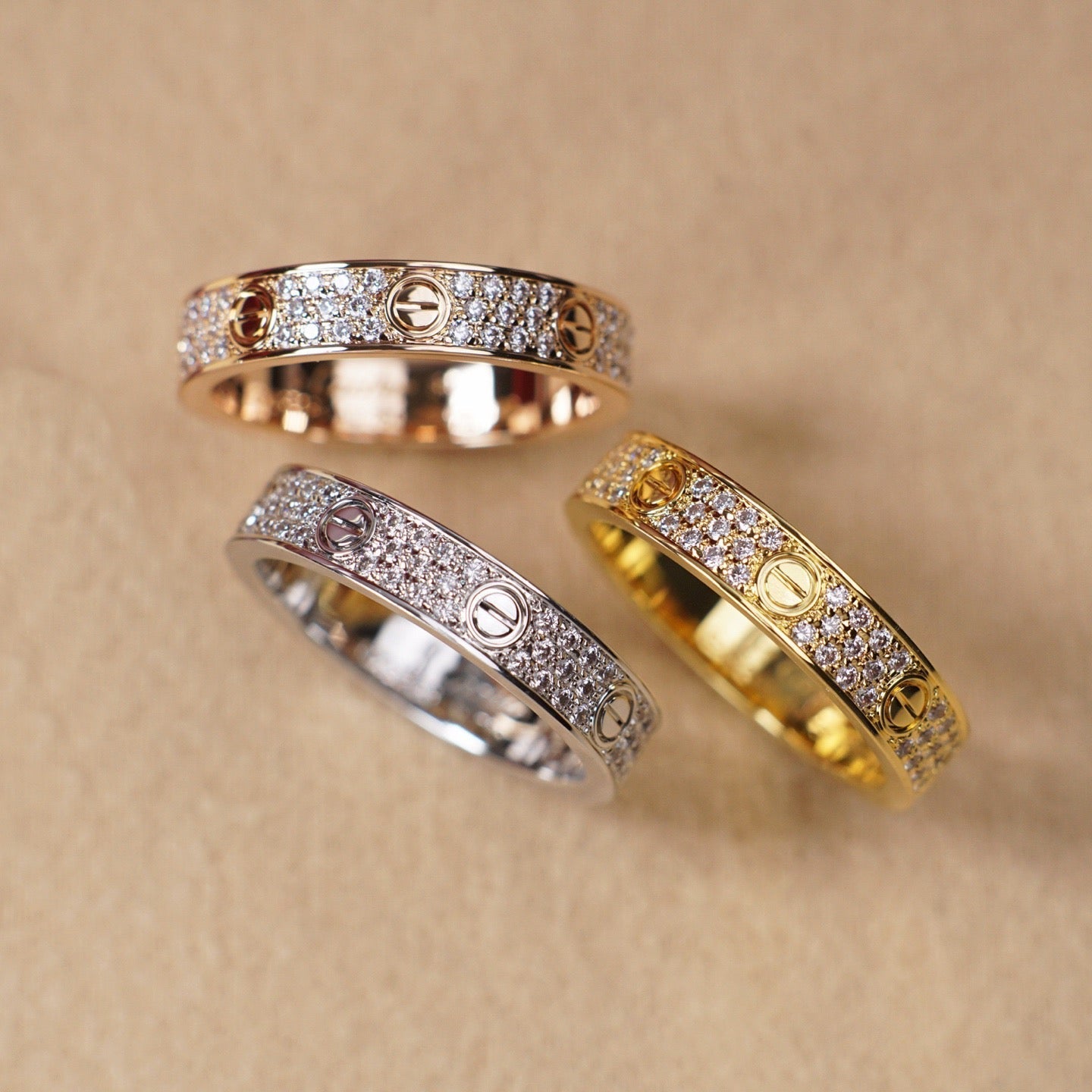 [Triumph Jewelry]LOVE RING 4.0MM DIAMOND PAVED