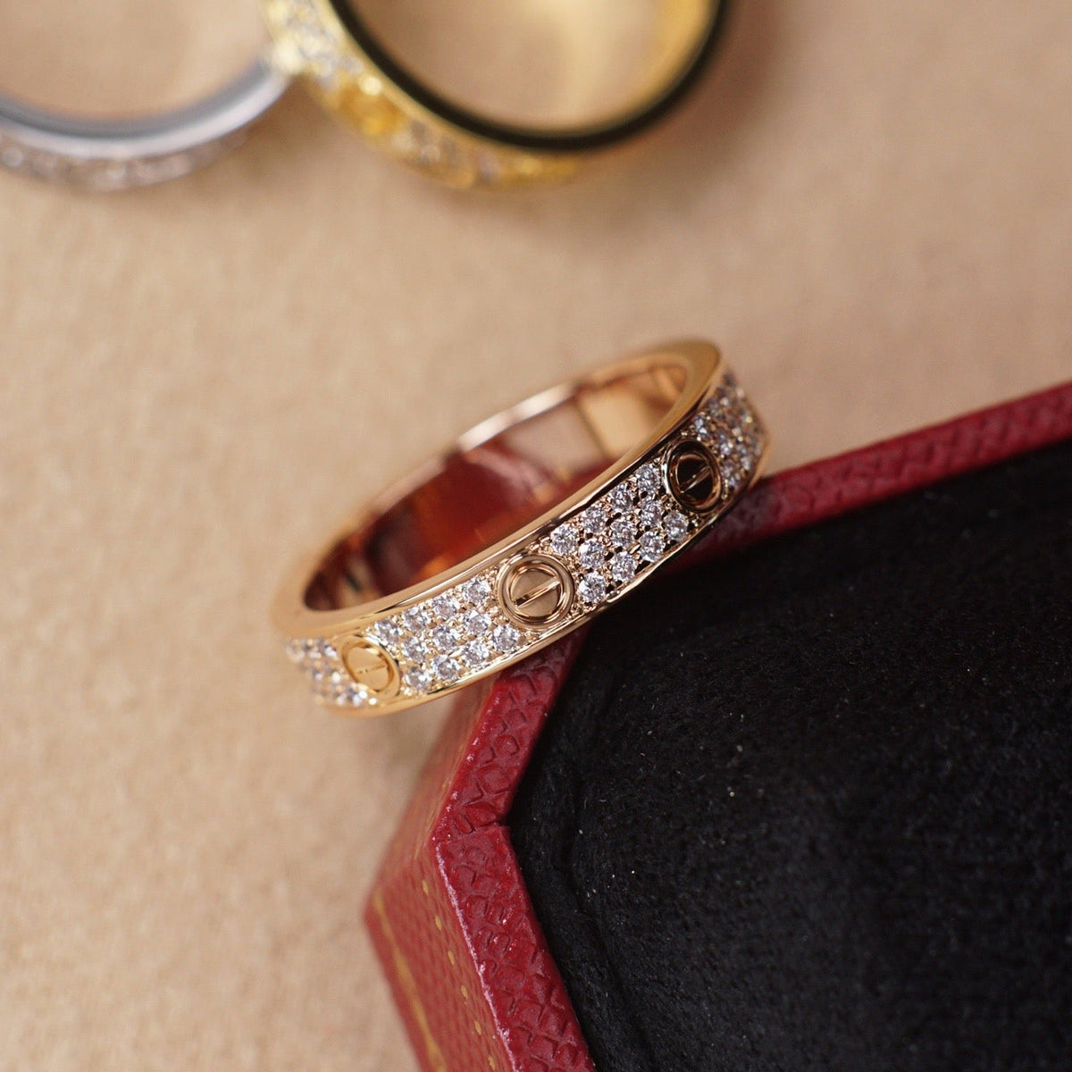 [Triumph Jewelry]LOVE RING 4.0MM DIAMOND PAVED