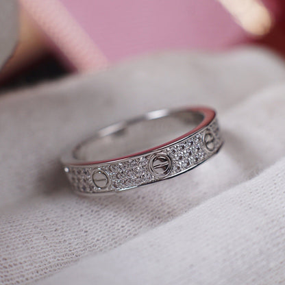 [Triumph Jewelry]LOVE RING 4.0MM DIAMOND PAVED