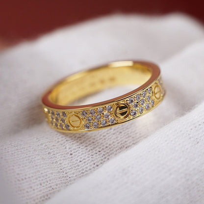 [Triumph Jewelry]LOVE RING 4.0MM DIAMOND PAVED