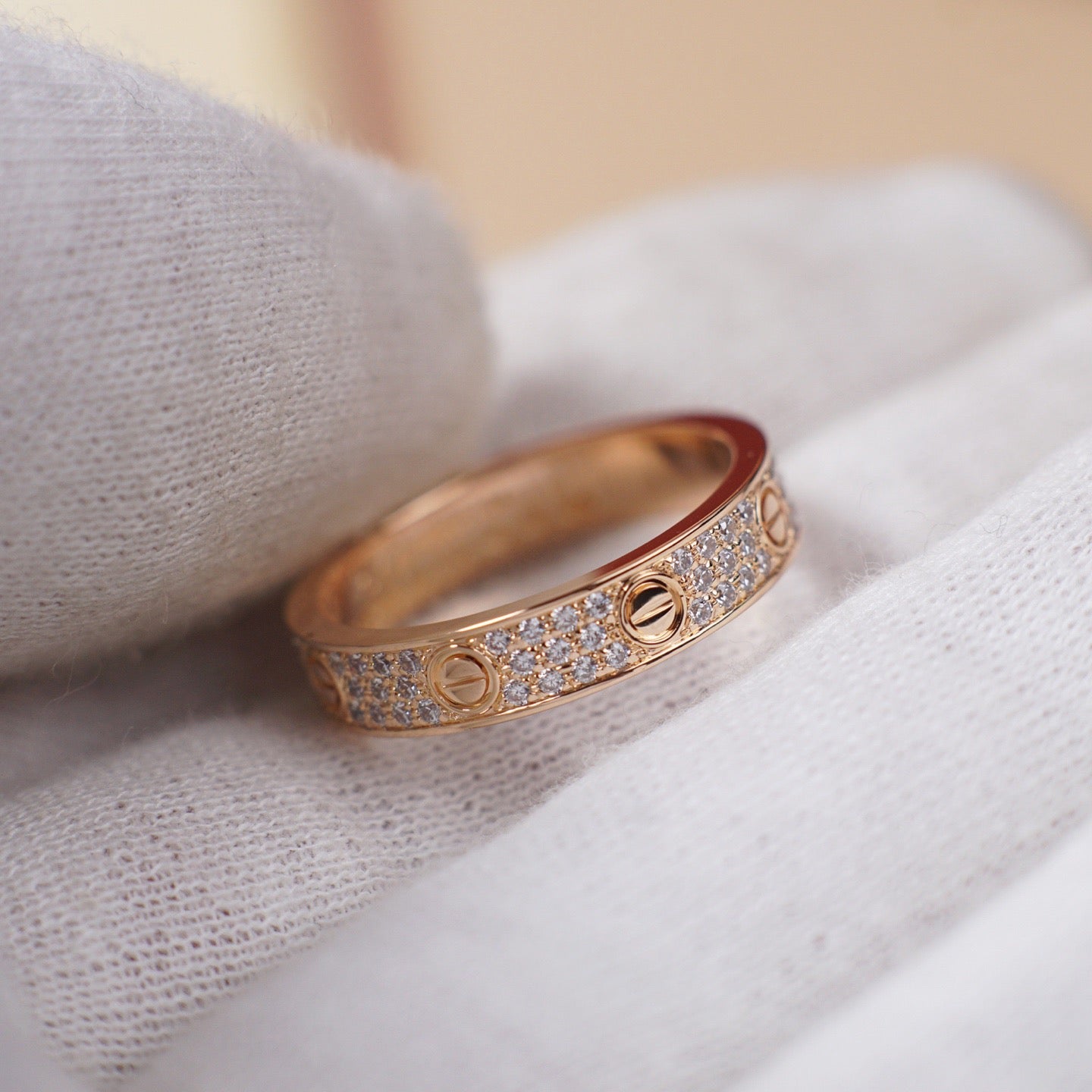 [Triumph Jewelry]LOVE RING 4.0MM DIAMOND PAVED