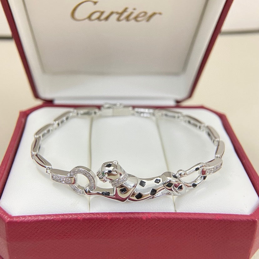 [Triumph Jewelry]PANTHERE HALF DIAMOND ON CHAIN BRACELET