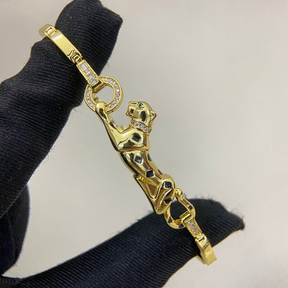 [Triumph Jewelry]PANTHERE HALF DIAMOND ON CHAIN BRACELET