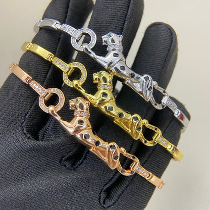 [Triumph Jewelry]PANTHERE HALF DIAMOND ON CHAIN BRACELET
