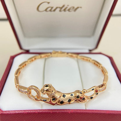 [Triumph Jewelry]PANTHERE HALF DIAMOND ON CHAIN BRACELET
