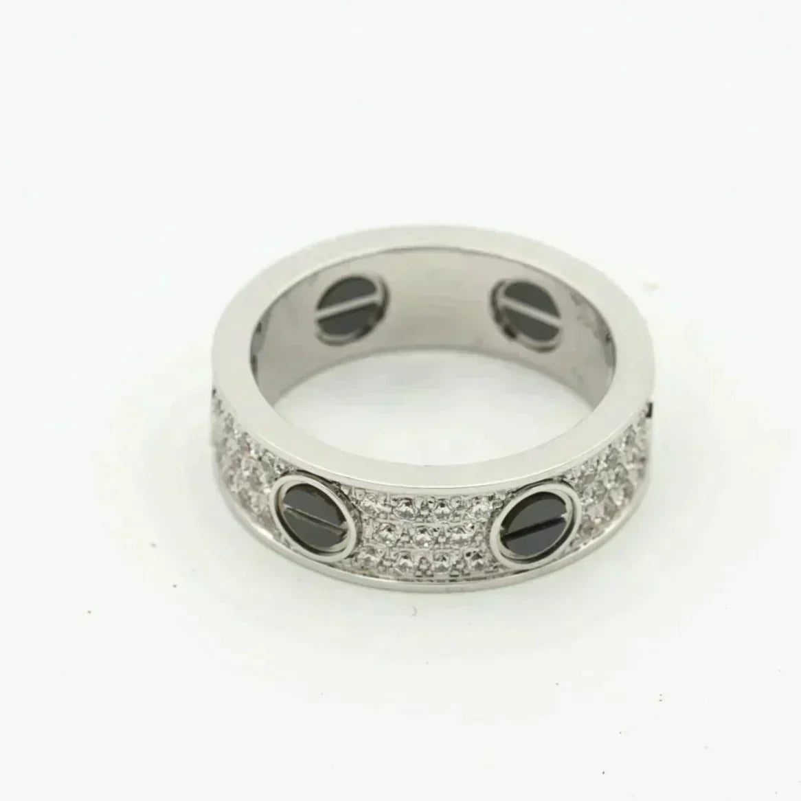 [Triumph Jewelry]LOVE RING 5.5MM DIAMONDS PAVED CERAMIC