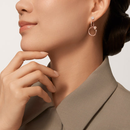 [Triumph Jewelry]JUSTE HALF DIAMOND DOUBLE EARRINGS