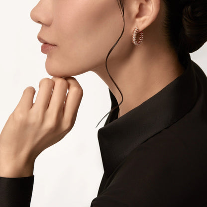 [Triumph Jewelry]CLASH FULL DIAMOND MEDIUM EARRINGS