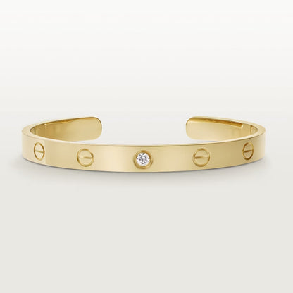 [Triumph Jewelry]LOVE BRACELET 6.1MM 1 DIAMOND OPEN CUFF